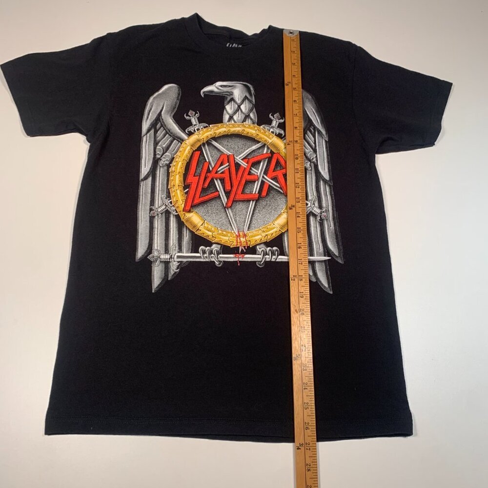Slayer Band T Shirt Medium Black Graphic Metal Rock Tee Eagle Logo Licensed - Picture 4 of 8